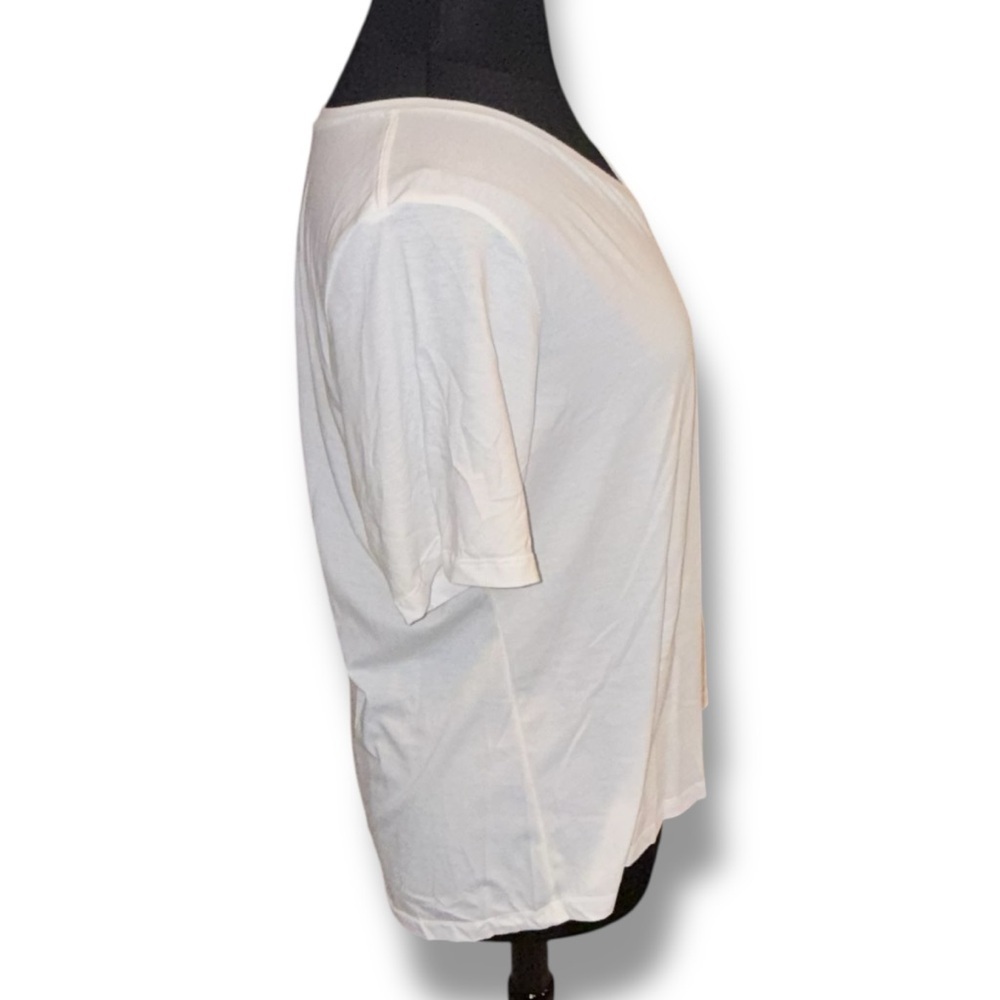 DSG Women's Core Cotton Jersey V-Neck T-Shirt 1X White - Picture 5 of 12